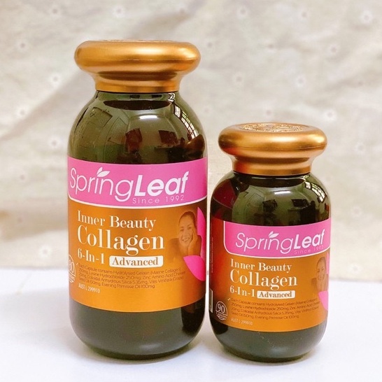 Viên uống collagen springleaf 6in1 90 viên, 180 viên úc, spring leaf inner beauty colagen 6 in 1, đẹp da, uống 1 được 6