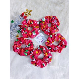 Dây buộc tóc vải Scrunchies - Dây cột tóc vải Scrunchies in họa tiết Noel