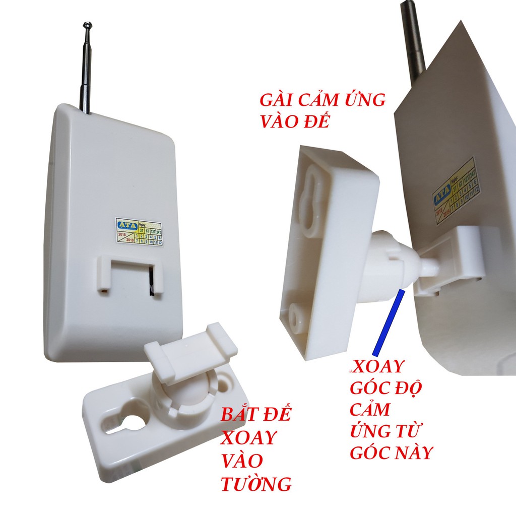 Bộ chuông- 3 MẮT cảm ứng báo khách- báo trộm không dây đa năng ATA - 318C