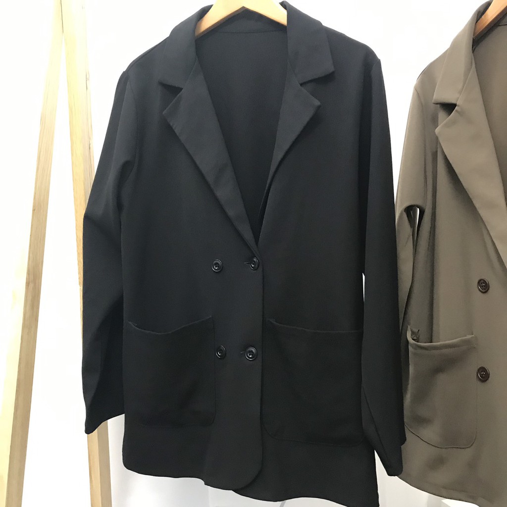 Áo Blazer trơn ULZZANG 1 lớp, 2 lớp Style Hàn Quốc trẻ trung form đẹp - MIX đồ xinh màu Đen / Kem / Nâu Tây / Nâu Đất | BigBuy360 - bigbuy360.vn