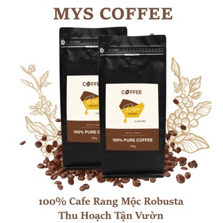Caferangmocrobusta cà phê 200g robusta rang mộc bảo lộc nguyên chất 100% pha phin dạng bột mys cafe
