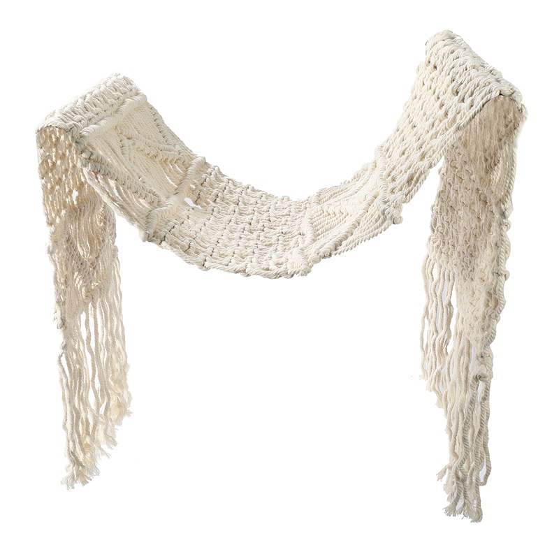 Khăn Trải Bàn Vải Dệt Phối Tua Rua Phong Cách Bohemian 35X160cm