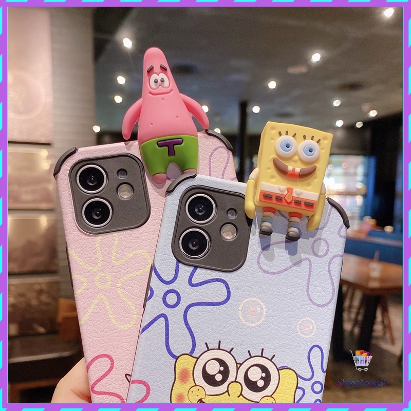 Case Iphone Cute Standing Pendant SpongeBob Phone Case for Oppo A31 A52 A53 A5 2020 A8 A9 2020 A92 F11 F9 A7X A7 A5s A12 A5 A3s A12E R17 R17pro A83 A1 Reno 5 Reno5pro Reno 3 A91 K5 K3 A59 F1s A57 A39 Phone Case