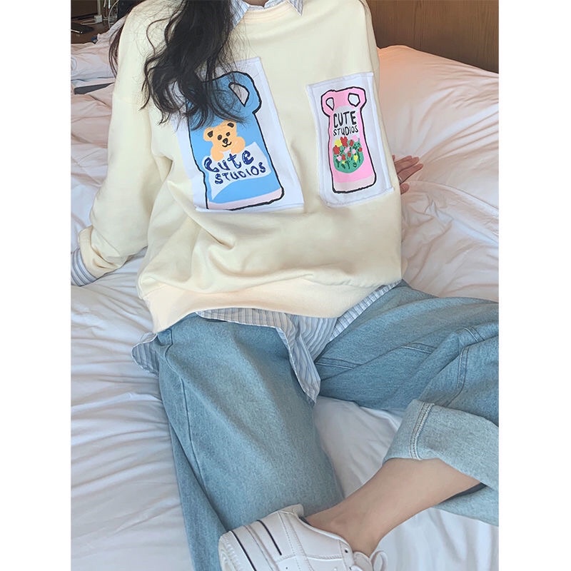 Áo sweater ulzzang giống Jennie Blackpink