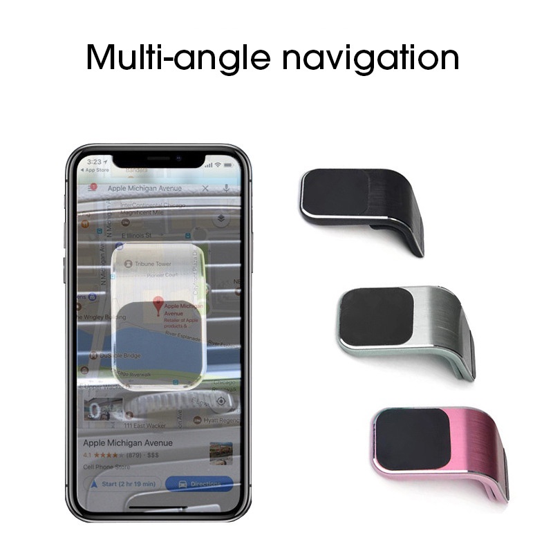 Giá Đỡ Điện Thoại Hình Chữ L Có Giác Hút Nam Châm Xoay 360 Độ Gắn Lỗ Thông Gió Xe Hơi