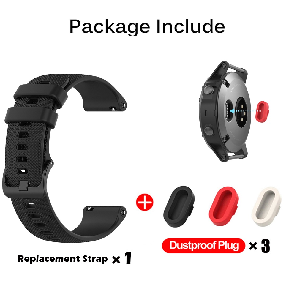 Dây Đeo Thay Thế Bằng Silicone Có Nút Chống Bụi Cho Garmin Venu 2 plus Vivoactive 4 Garmin Vivoactive 4S 4 Forerunner 245