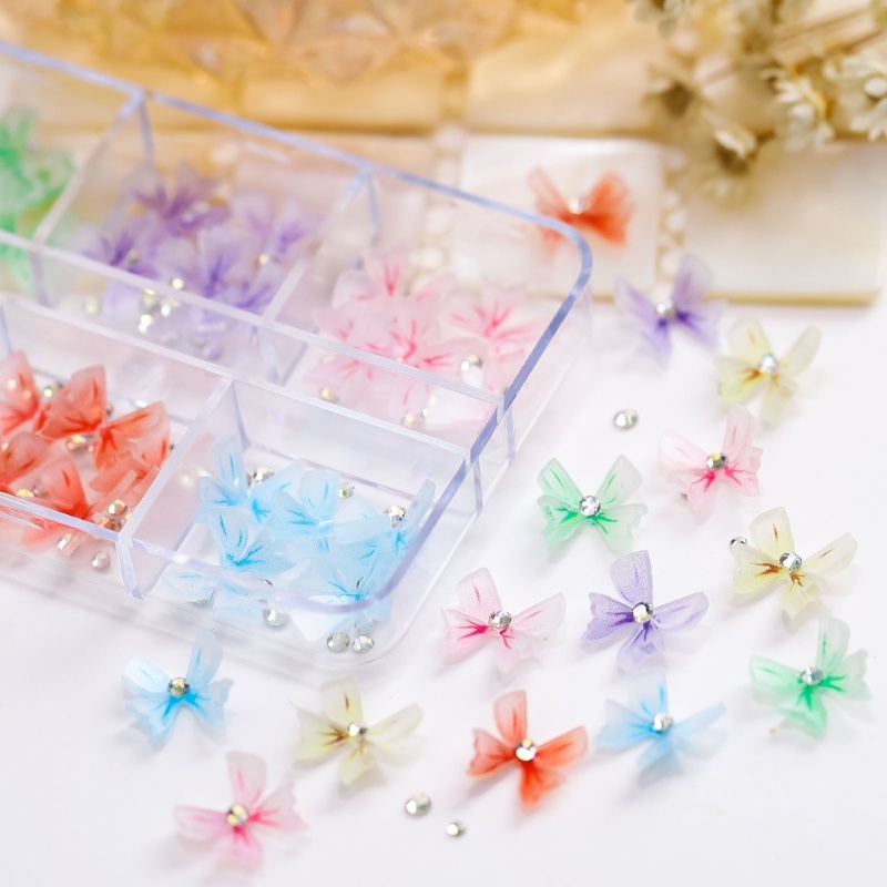 Set 30 Phụ Kiện Charm Hình Bướm 3D Trang Trí Móng Tay Nghệ Thuật