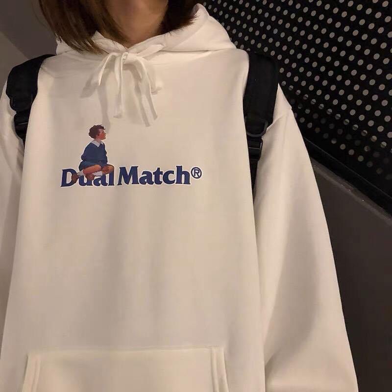 Áo Hoodie Nỉ Bông Unisex Tay Dài Túi Bụng Dual Match