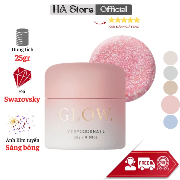 Very good Nail Sơn gel Nhũ Hàn quốc dạng hũ 25gr Chọn 1 trong 5 màu Set Glow Glitter Collection