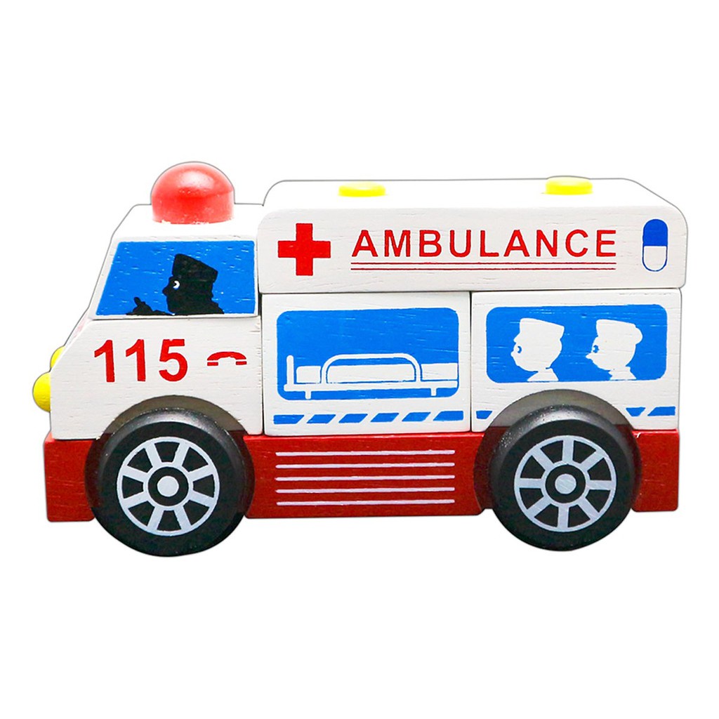 Đồ chơi mô hình lắp ráp xe cứu hỏa, xe cứu thương, xe cảnh sát cho bé thương hiệu Winwintoys