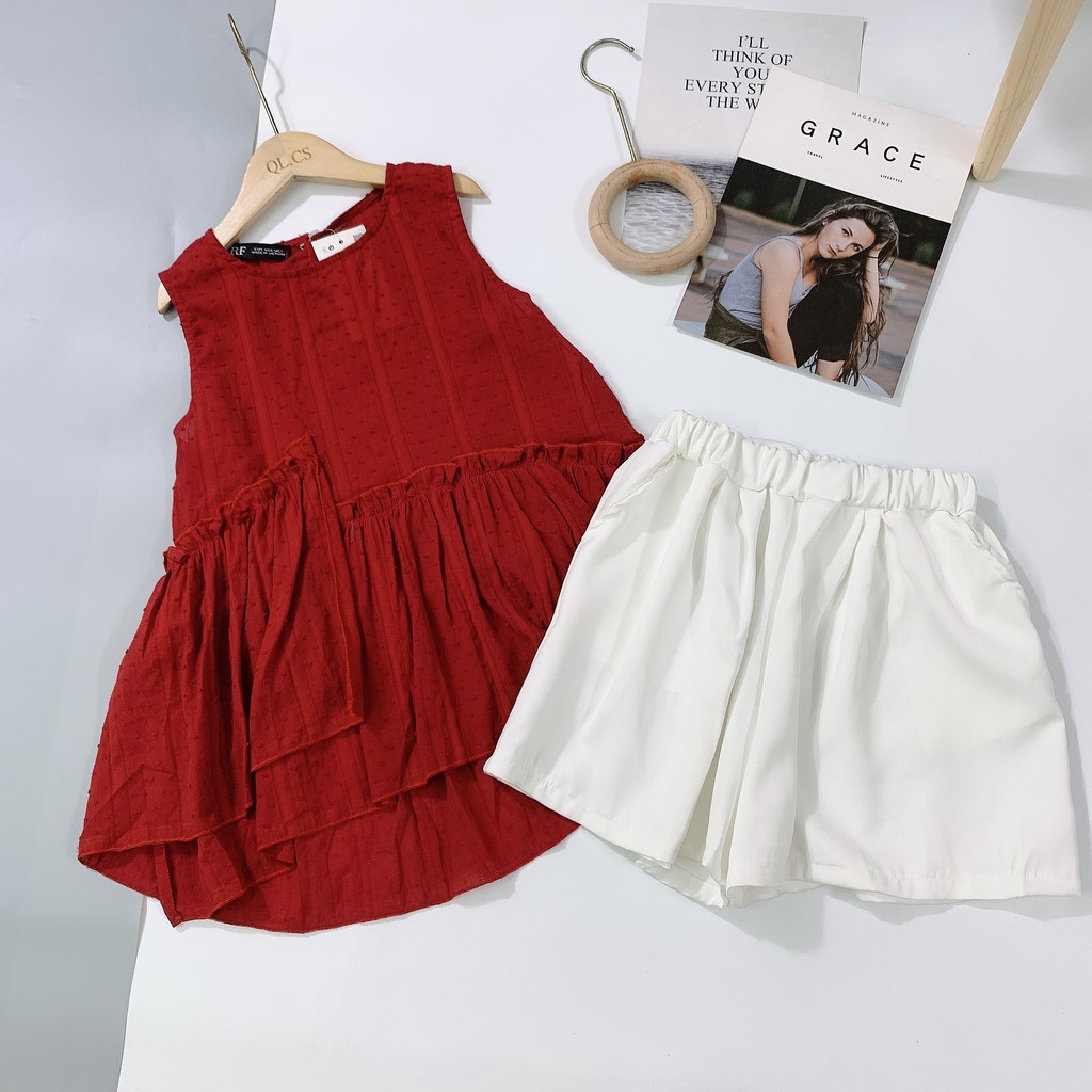 [Mã WASTCOOL giảm 15% tối đa 50K đơn 99K] BNU60 - SET ÁO ĐỎ BÈO TẦNG SÁT NÁCH + SOC TRẮNG NỮ | BigBuy360 - bigbuy360.vn