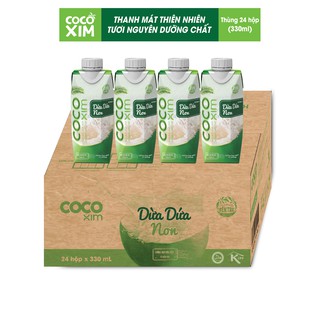 01 Thùng/ 24 Hộp Nước Dừa tươi đóng hộp từ 100% Dừa Dứa non nguyên chất COCOXIM 330ml - YOOSOO MALL