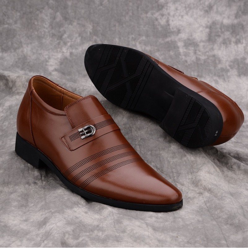 Giày nam công sở da bò tăng chiều cao ISHOESVN IS219