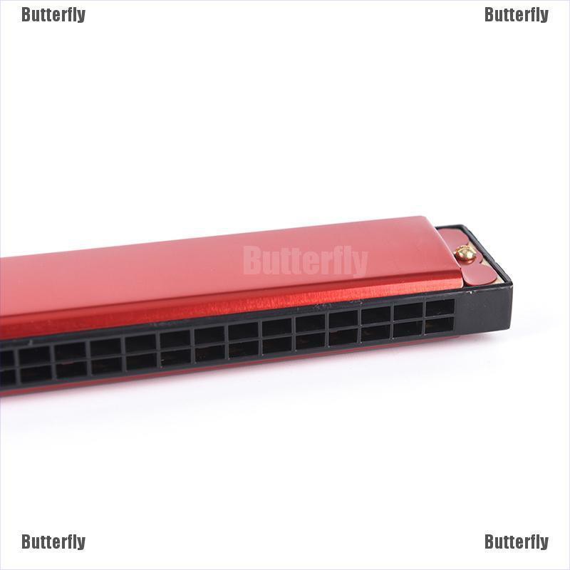 Kèn Harmonica 24 Lỗ Màu Bạc / Đỏ Dành Cho Người Mới Bắt Đầu