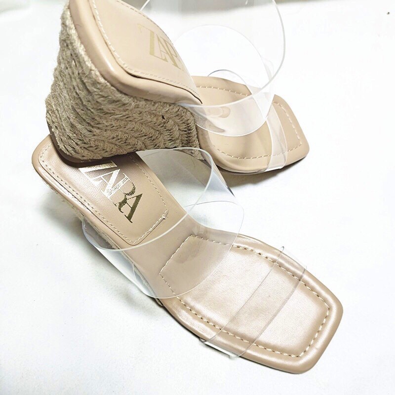 Dép cói đế xuồng cao gót zR . ảnh thật