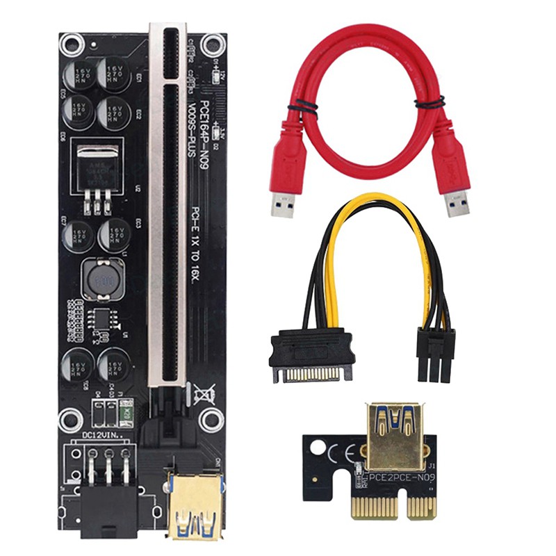 1 Cáp Chuyển Đổi Pci-E Ver009S Plus Pci-E 1x Sang 16x 6pin Usb3.0 Cho Btc Mini | BigBuy360 - bigbuy360.vn