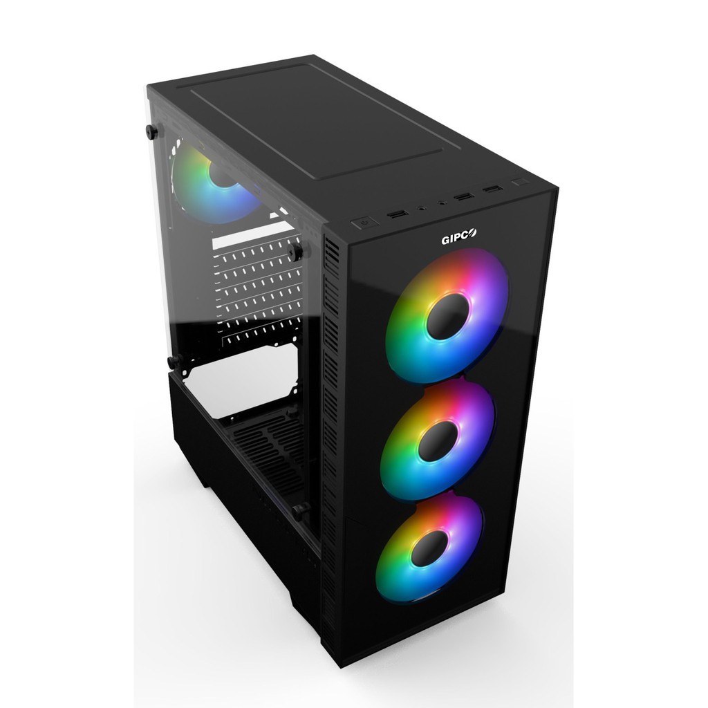 Vỏ Case GIPCO 5986 LK - LG - LH -LFCÓ SẴN 1 DẢI LED RGB ĐẰNG TRƯỚC VÀ 2 FAN LED PHÍA | BigBuy360 - bigbuy360.vn