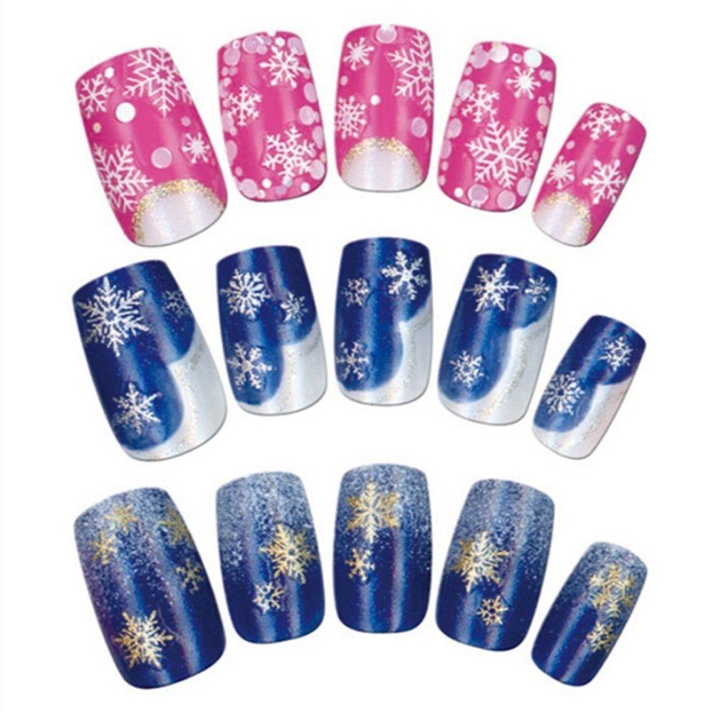 DIACHAVN Set 2 Miếng Dán Trang Trí Móng Tay Hình Bông Tuyết DIY Thời Trang Dành Cho Nữ