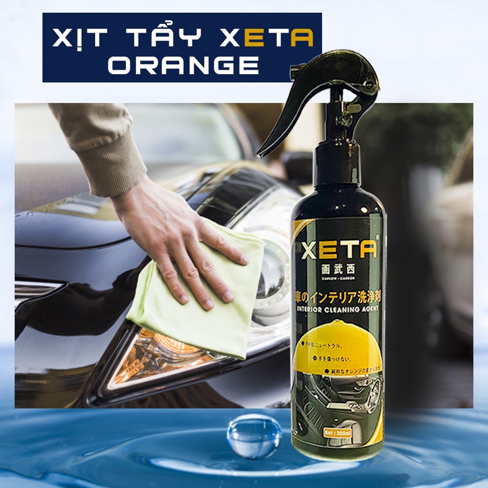 Xịt nội thất ô tô XETA, vệ sinh nội thất ghế da xe hơi chiết xuất từ vỏ cam hương thơm dịu nhẹ