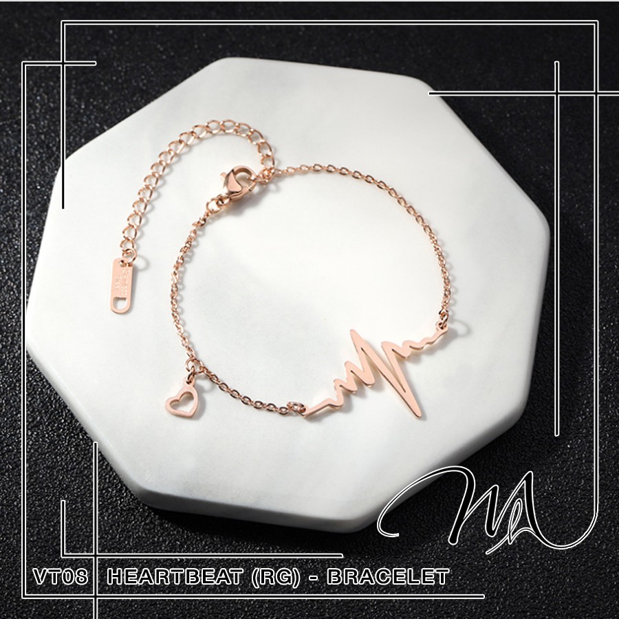 Lắc tay nữ nhịp tim phong cách Hàn Quốc Titan không gỉ - VT08