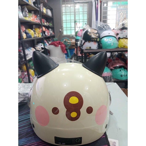 Mũ bảo hiểm kính che bụi - tặng Sticker Dán dễ thương