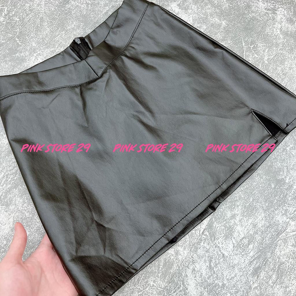 Chân Váy Da Lưng Thấp alohashop91, Dáng Ôm Xẻ Đùi Quyến Rũ