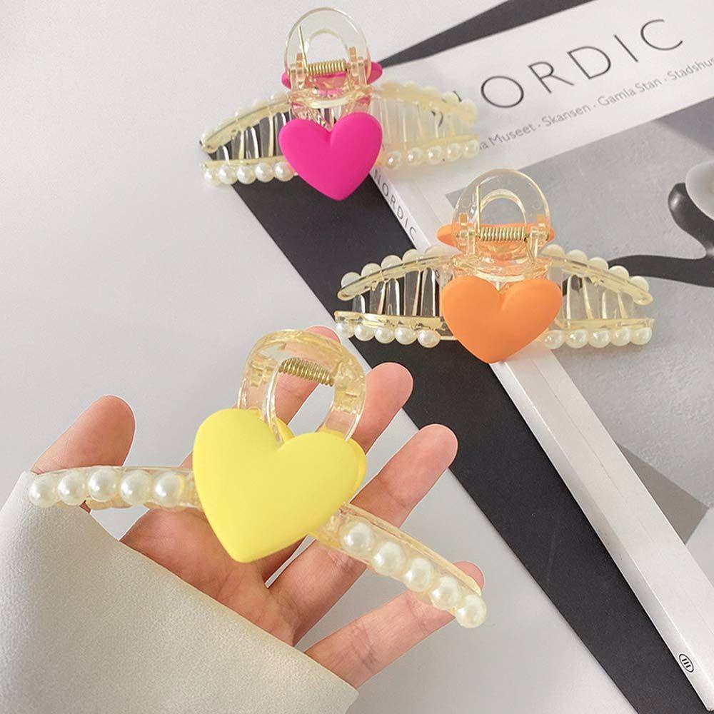 Kẹp Tóc Hình Trái Tim Lớn Dễ Thương Phong Cách Vintage WMES15H