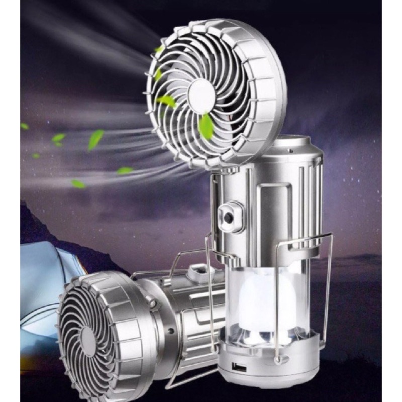 Đèn Bão Led Năng Lượng Mặt Trời Đa Năng 3 Trong 1 ( Đèn Pin + Quạt + Sạc Dự Phòng )