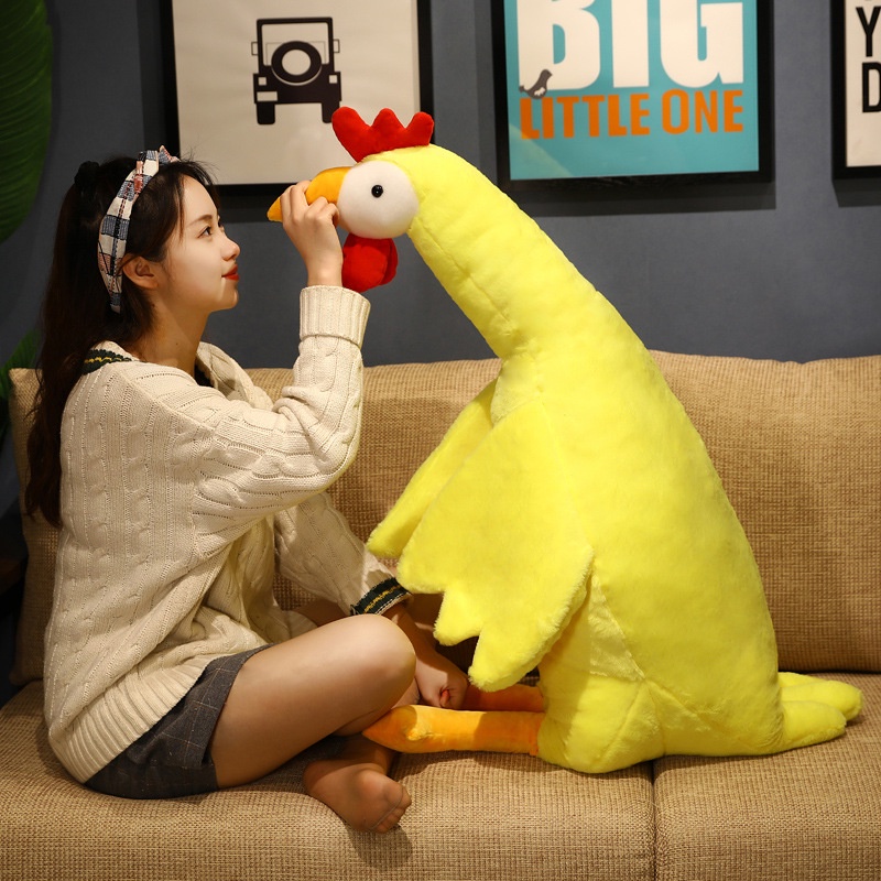 Chú Gà Nhồi Bông Màu Vàng Cỡ 135cm Dễ Thương Cho Bé