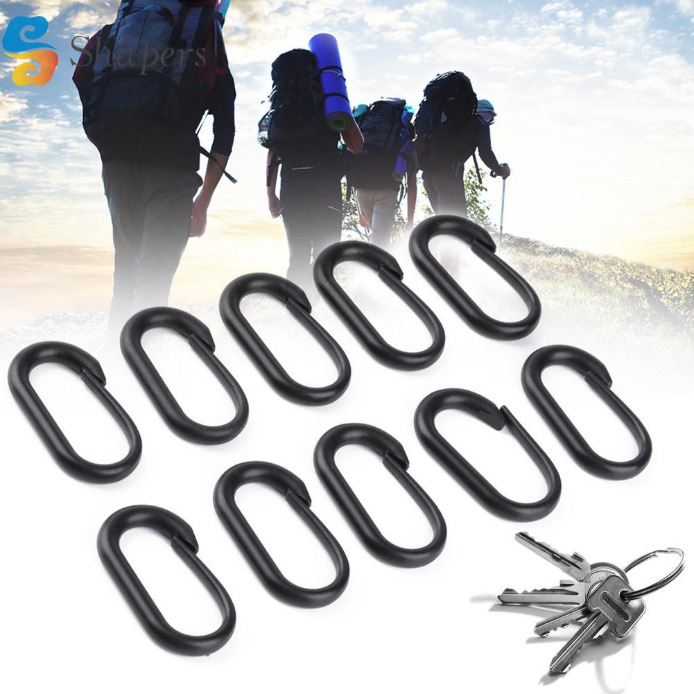 READY√S❀10pcs Carabiner Buckle Keychain U-Ring for Tactical MOLLE Webbing Backpack