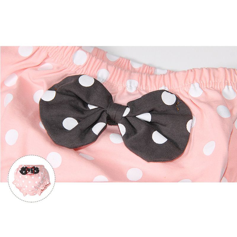 Quần Lót Cotton Chấm Bi Thắt Nơ Cho Bé