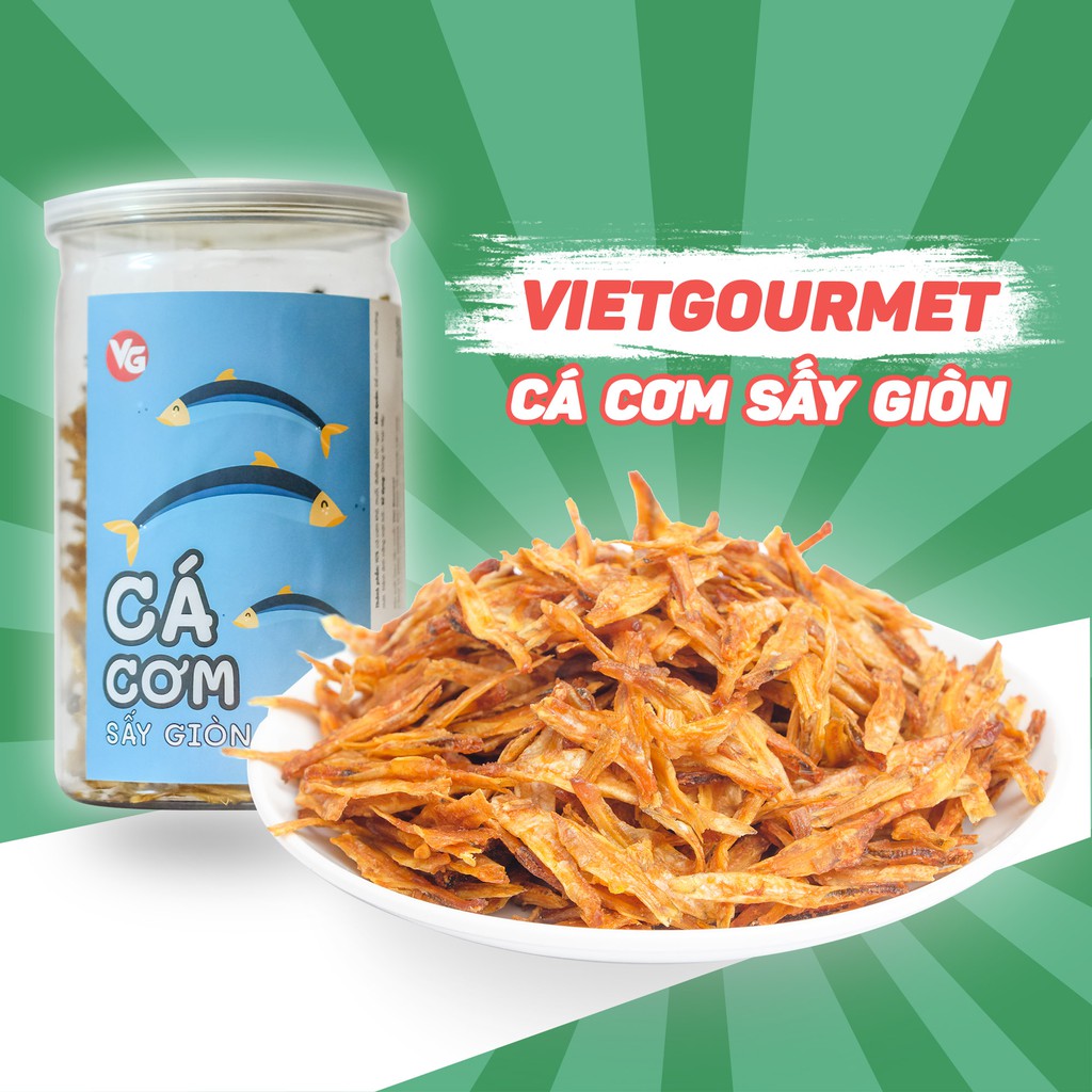 Cá cơm sấy giòn ăn liền hộp 250g Vietgourmet, đặc sản miền trung giòn thơm nguyên vị, ăn vặt Hà Nội