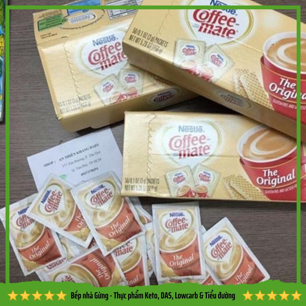 Bột kem Coffee Mate Mỹ gói nhỏ - For Keto, DAS, Lowcarb, Eatclean &amp; Tiểu đường