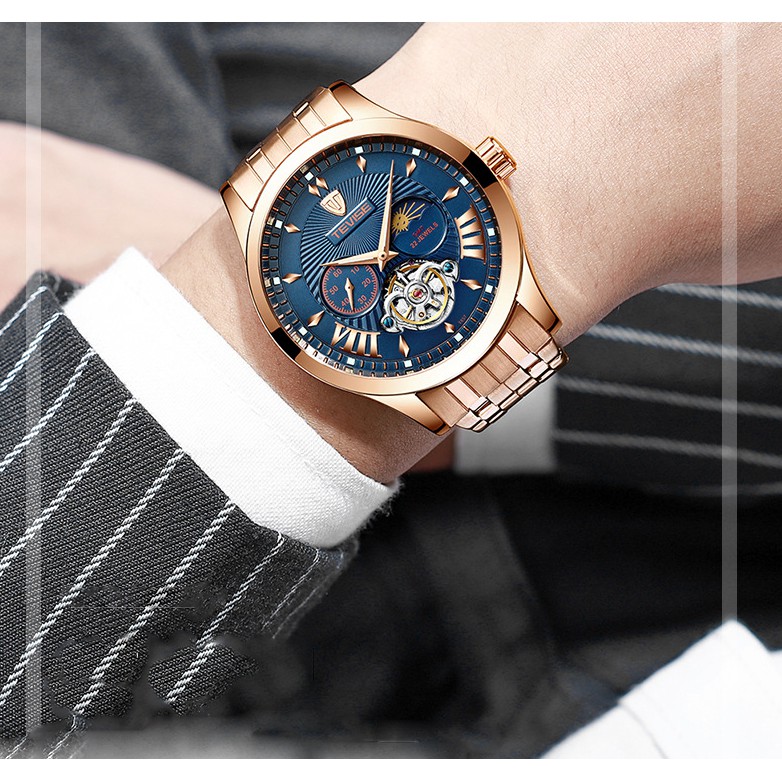 Đồng hồ nam máy cơ Tevise T857 2 kim rưỡi