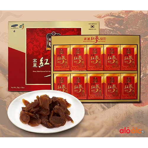 Hồng sâm Hàn Quốc thái lát tẩm mật ong chính hãng Sambok sâm Hàn Quốc 6 năm tuổi Nước hồng sâm Hàn Quốc Gaseung NongHyup
