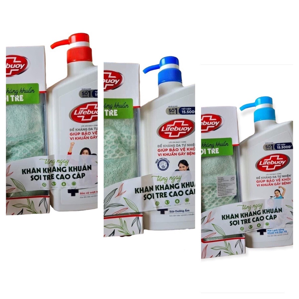 [tặng khăn] Sữa tắm bảo vệ khỏi vi khuẩn Lifebuoy - Chai 800g