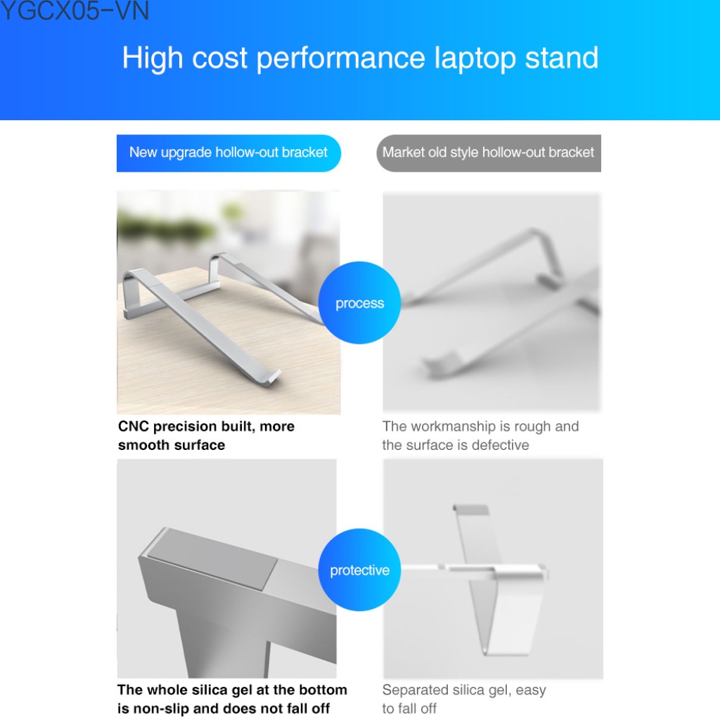 Giá Đỡ Laptop / Máy Tính Bảng Bằng Nhôm Có Thể Điều Chỉnh Kích Thước 11x17inch | BigBuy360 - bigbuy360.vn