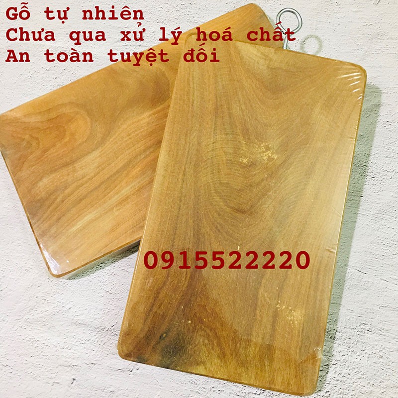 Thớt gỗ nghiến chuẩn loại to thớt thái thớt băm chặt vuông 35*25*2.8cm