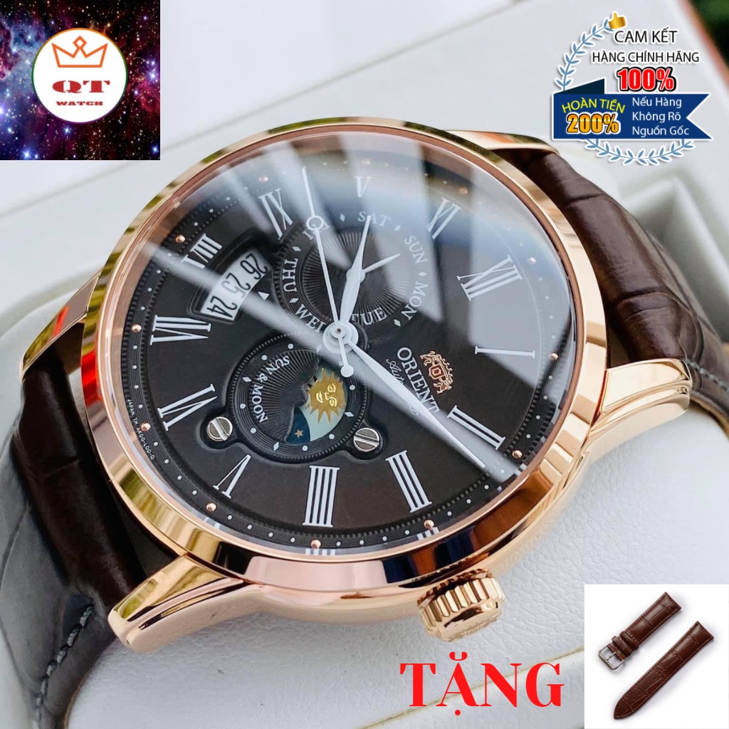 Đồng Hồ Nam ORIENT Sun and Moon Gen 3 SAK00003T0 Chính Hãng Tặng Dây Da Cao Cấp