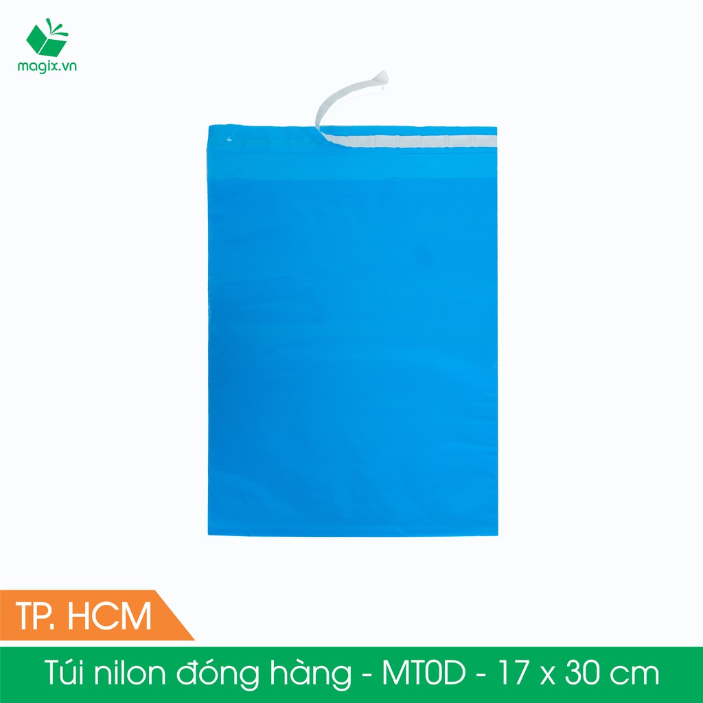 MT0D - 17x30 cm - Túi nilon gói hàng - 300 túi niêm phong đóng hàng màu xanh dương