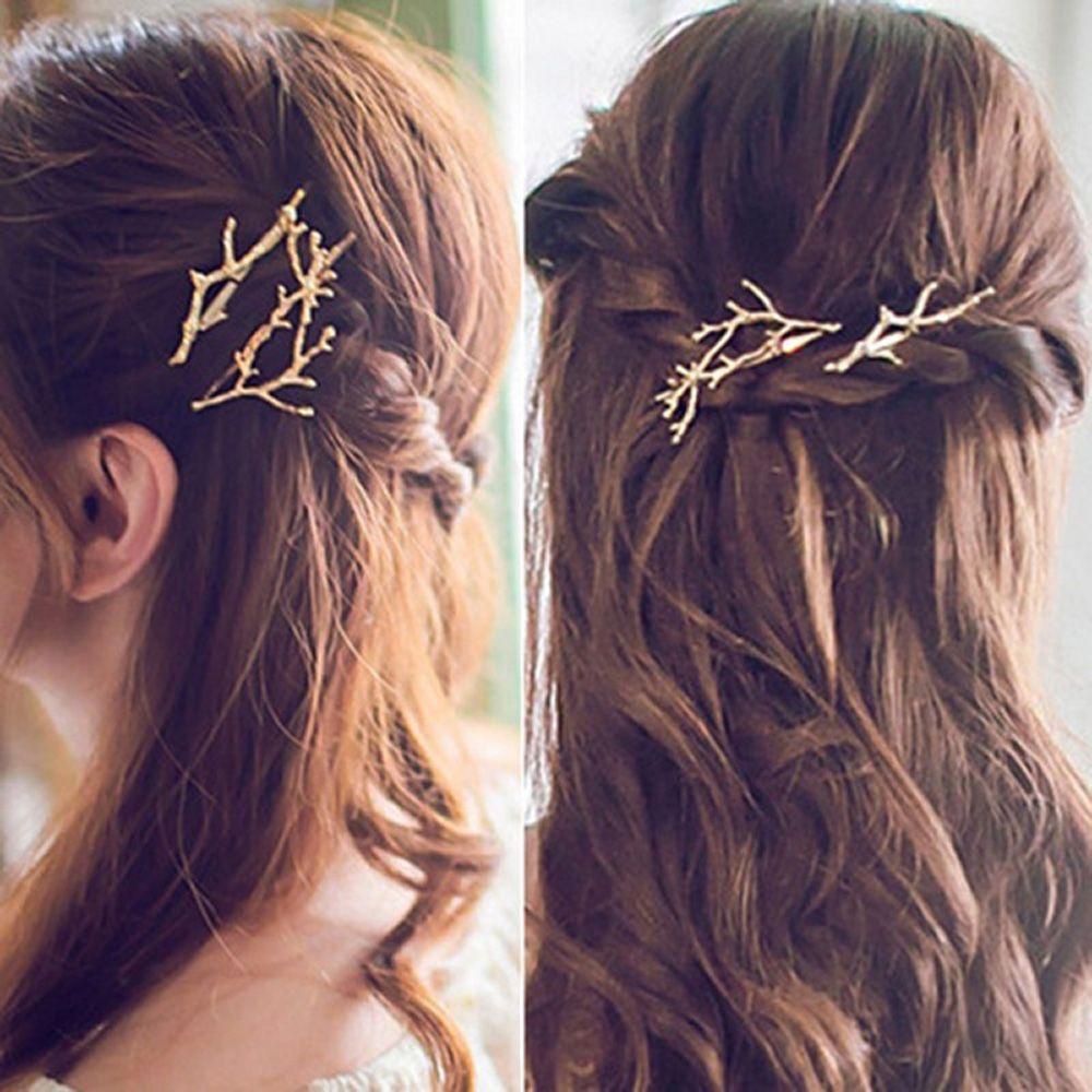 Bộ 2 Kẹp Tóc Hình Hoa Lá Xinh Xắn Cho Bé Gái