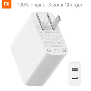 Cốc sạc Xiaomi chính hãng 2 cổng USB QC3.0 sạc nhanh 36W 18W 10W phích cắm US