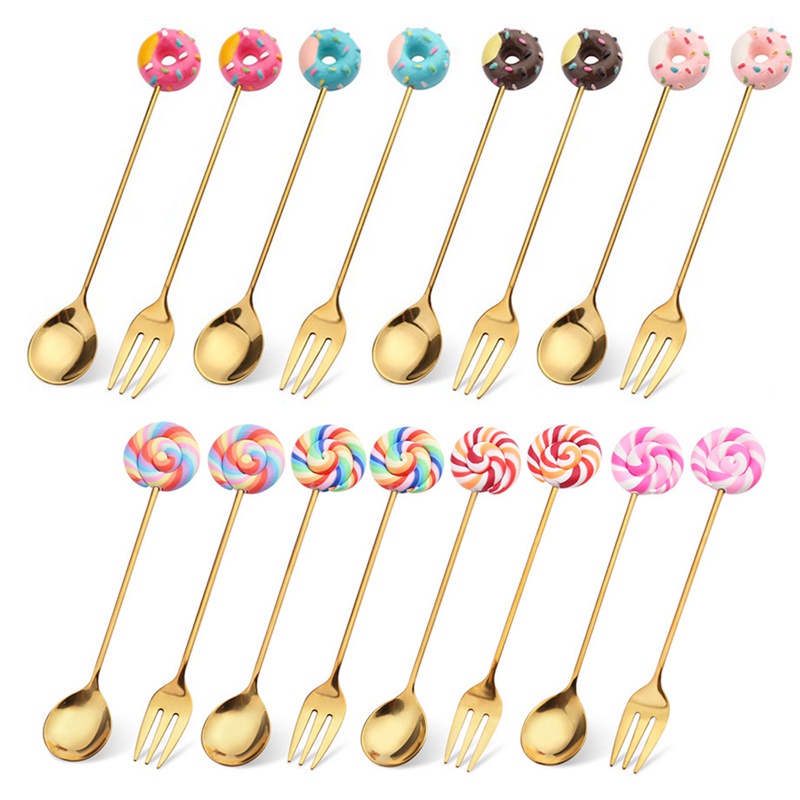 Muỗng cà phê hình bánh donut bằng thép không gỉ