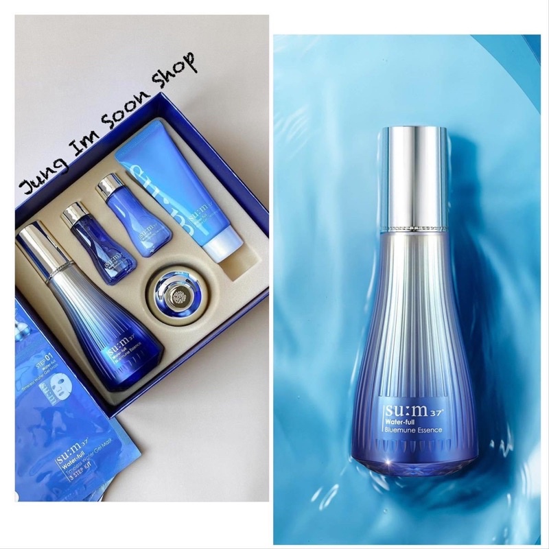 Bộ Dưỡng Tinh Chất Phục Hồi Da Sum Xanh Mới  Của Su:m 37 Water Full Bluemune Essence