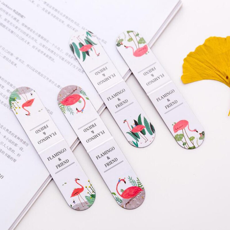 Thẻ đánh dấu sách bằng nam châm họa tiết chim hồng hạc đa năng tiện dụng