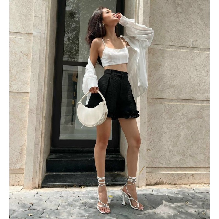 Quần Xốp nhún lai bèo Cạp Cao Xòe Siêu Hot