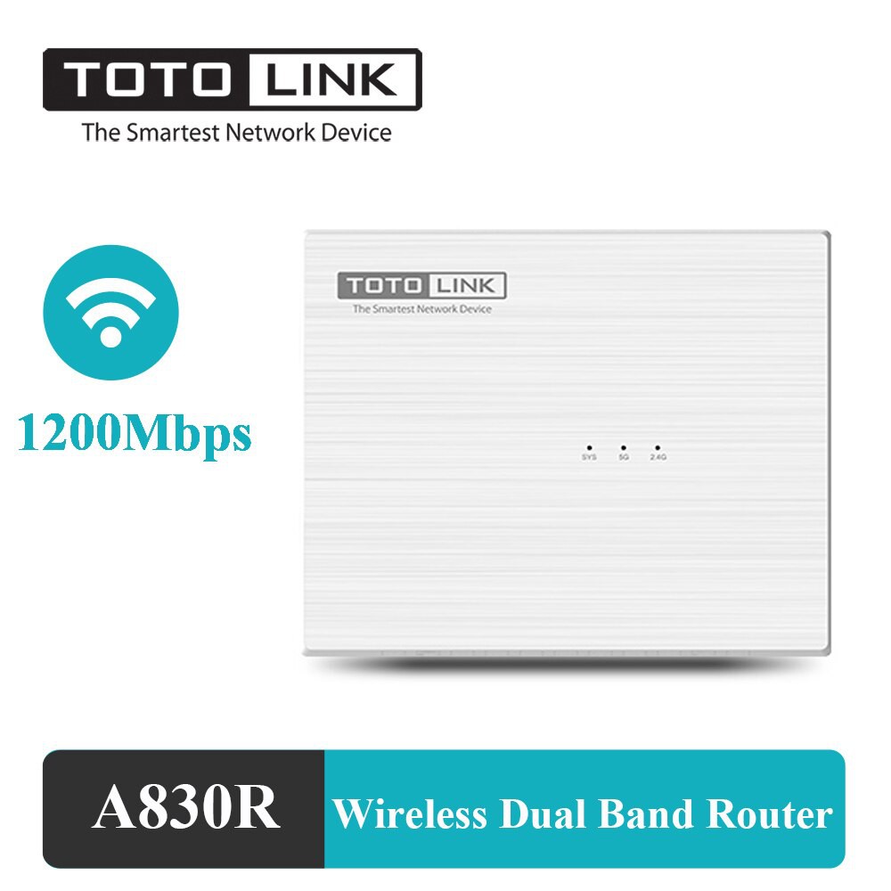 [Mã 253ELSALE hoàn 7% đơn 300K] Bộ phát wifi Totolink A830R băng tần kép AC1200Mbps (chính hãng)