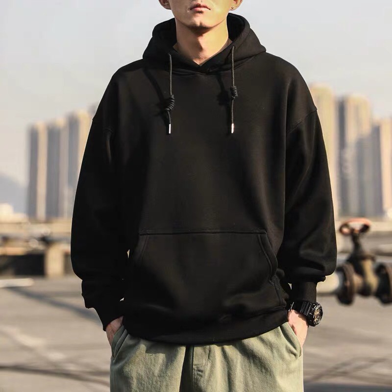 Áo hoodie trơn nỉ bông Unisex PPMEN form rộng phong cách Ulzzang | BigBuy360 - bigbuy360.vn