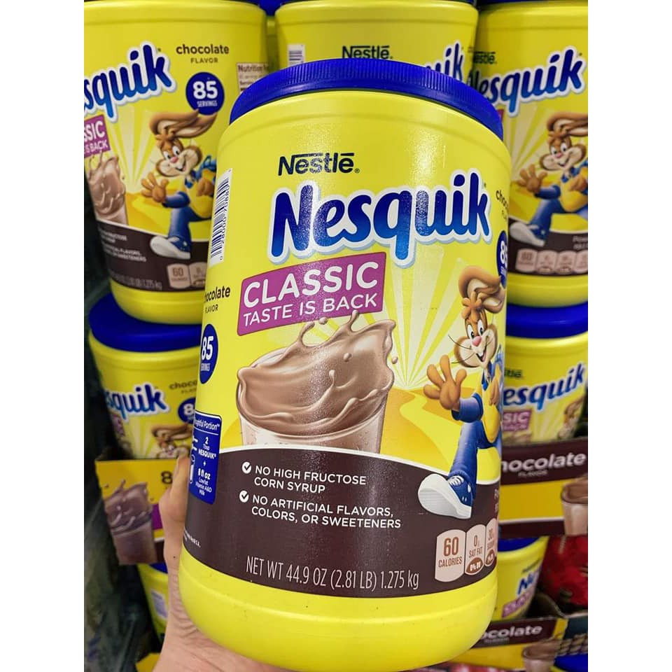 (Mẫu mới 2020)Bột Cacao Nestle Nesquik Powder Hương Vị Chocolate 1.275kg Của Mỹ'