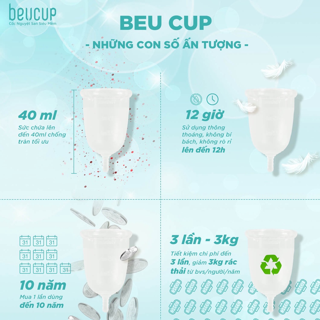 Combo 1 bộ cốc nguyệt san beucup silicol siêu mềm và 1 dung dịch vệ sinh - ảnh sản phẩm 4